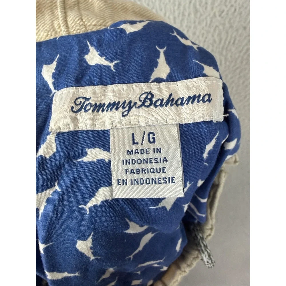 Tommy Bahama Pants Mens Large Beige Linen Blend Chino Elastic Waist Casual Men